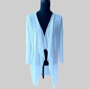 Red Coral White Lightweight  Knit Cardigan